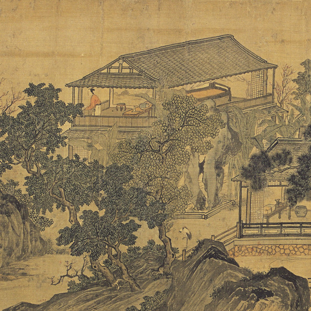 明 唐寅 江南春图 卷 绢本设色 31.5×146cm 广州艺术博物院（广州美术馆）藏